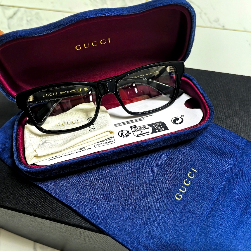 NIB GUCCI unisex black acetate glasses frame